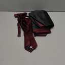 S.H. Churchill & Co. Men's 4 Piece Vest Set, with Bow Tie, Neck Tie & Pocket Hankie (Red), M