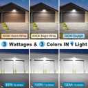 120W LED Wall Pack Light, 120W/100W/80W Switchable, 3000K/4000K/5000K Selectable, 15600lm 120-277V IP65, Dusk to Dawn Outdoor Lighting Fixture, Exterior Wall Mount Security Lights, ETL Listed