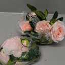 Rose Flower Garland 2 Pcs Flower Ball Centerpieces for Table Flower Ball Arrangement Bouquet Fake Flowers Silk Rose Balls for Weddings Artificial Floral for Birthday Party Home Decor (Pink)