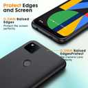 Dioxide Compatible for Google Pixel 4A 4G Phone Case with Screen Protector, Soft TPU Silicone Case Shockproof Non-Slip Camera Protective Case Slim Cover for Google Pixel 4A 4G Phone Case, Black