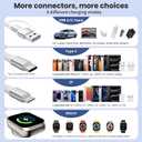 Cruise Travel Essentials 2026, 3 in 2 Multi Charging Cable/Cord with IP/USB C/iWatch Charger, Travel Chargers for Multiple Devices, Compatible with iWatch Series/iPhone 17-8/iPad/AirPods 5FT