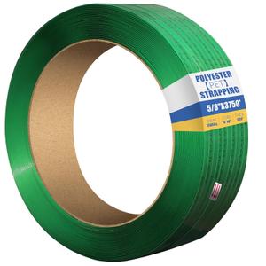 5/8"x.034"x3750ft Embossed Polyester (PET) Strapping Roll of 16"x6" Core Size 1380lbs Break Strength