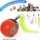 Speedy Tail Cat Toy 2.0, Interactive Cat Ball Toy for Bored Indoor Cats, Automatic Moving Pet Play Ball, Two Speed Adjustment with Replacement Tail