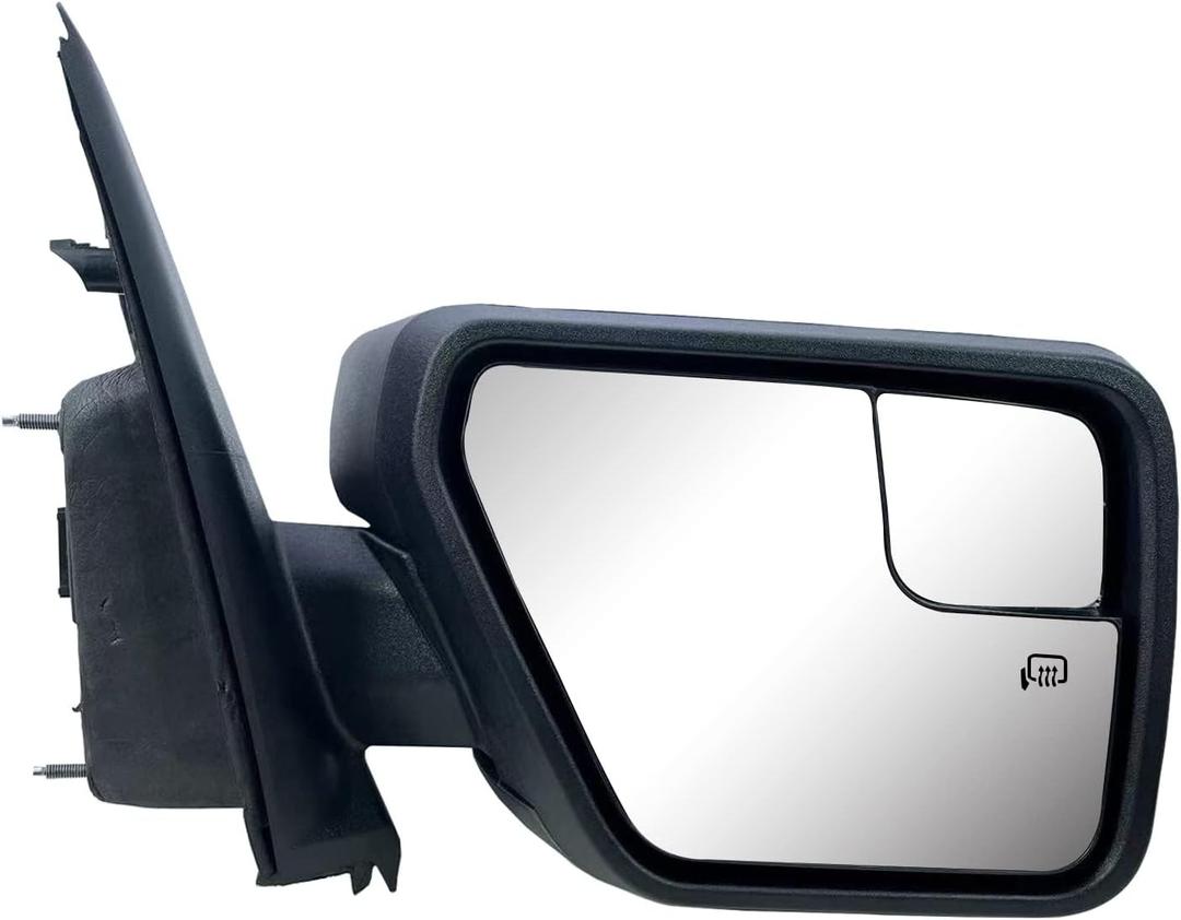 Replacement Passenger Right Side Door Mirror Textured Back Cover Power Adjustment and Heated Glass Without Blinker for Ford F-150 from 2021 to 2026