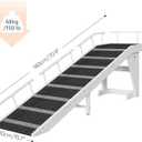 HOOBRO Dog Ramp for Bed, Large Wooden Pet Ramp for Dogs with Non-Slip Carpet Surface, Safety Rails, and Top Platform, 70.9" x 15.7" x 23.6", White and Black BW18PT03G1