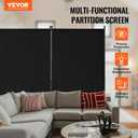VEVOR Room Divider, 4 Panel Room Divider, Folding Privacy Screen and Portable Partition Divider for Room Separation, Freestanding Room Partitions for Office, Bedroom, Study, Black, 136.4"W x 72.4"H