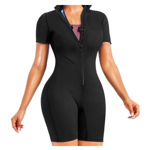 Suit for Women Full Body Jumpsuit Waist Trainers for Women Belly Fat Workout Sweat Suit, Black, Size S