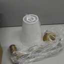 PERMO Retro Swing Arm Wall Sconce Plug in Wall Lamp Single Sconce Light Fixture with White Fabric Shade for Bedroom Living Room Home Office