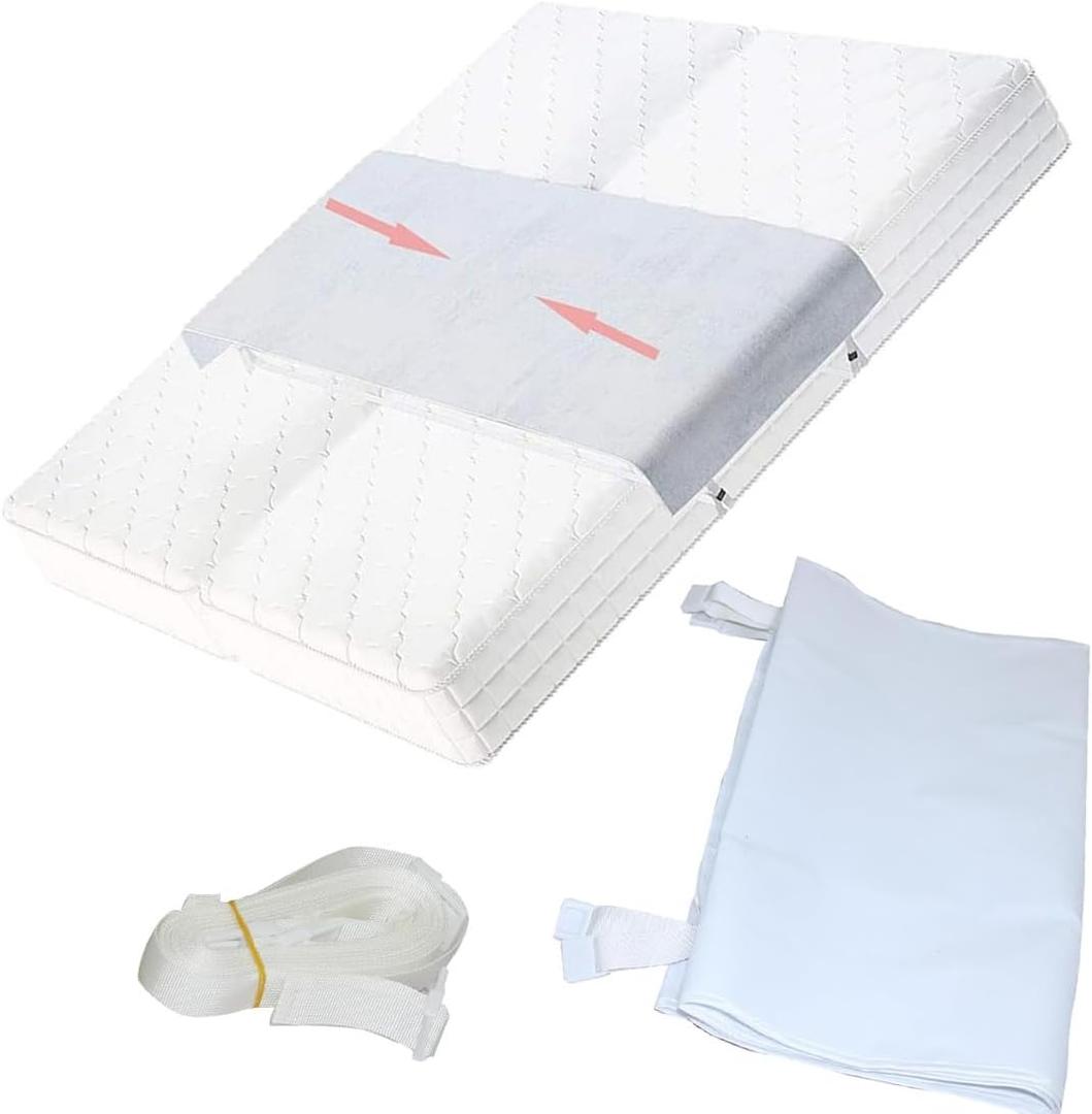 Twin to King Bed Converter, 91x 20in Cotton Breathable Extra Long Beds Bridge, 4 ABS Fixing Straps, Bed Gap Eliminator, 1.1lbs Beds Gap Filler Mattress Connector, Mattress Extender for Guests Couples