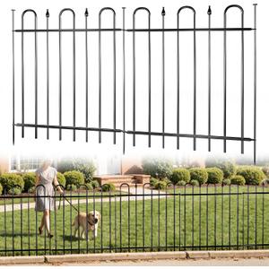 24.3ft(L) x 32.3in(H) 10 Panels Metal Decorative Garden Fence