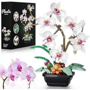 itshWOee Orchid Flowers Bouquet Building Set, Botanical Collection Artificial Plant for Home Décor, Ideal Gifts for Christmas, Mother's Day, Anniversary, Birthday
