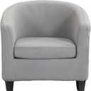 Club Chair Slipcover 2 Piece Jacquard Tub Chair Slipcover Soft Stretch Round Barrel Chair Covers Armchair Covers Furniture Protector for Living Room Hotel Counter Cafe, Light Grey