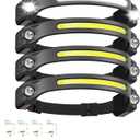 AlpsWolf LED Headlamp Rechargeable, 2 XPE LED and COB LED Head Lamp, Sensor Mode, 260 Wide Beam, IPX4 Waterproof, Rechargeable Headlight for Camping Accessories (4 Pack)