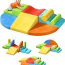 Extra Large 8-Piece Soft Climbing Toys for Toddlers, Foam Climbing Block Set with Jumbo Size, Boosts Motor Skills & Color Coordination, Safe Indoor Toy for Child Development (Green+yellow+red+light Blue+dark Blue+orange)