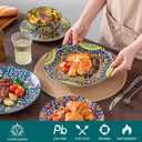 vancasso 12 Pieces Dinnerware Sets, Plates and Bowls Set, Porcelain Dishes Set for 4, Microwave and Dishwasher Safe, Scratch Resistant, Bohemian Style Dining Ware Service for 4, Series SIMI