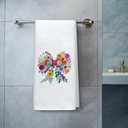 Wildflower Coquette Bow Kitchen Towels, Cottagecore Colorful Floral Dish Tea Towels for Kitchen Decor, Vibrant Botanical Floral Bow Hand Towels for Bathroom Decor, 16x24 Inch