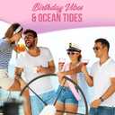 Brosash Birthday Queen Captain's Hat, Sunglasses, Pink Sash Set - Bday Party Photo Prop Accessories | Gift Ideas Celebration Accessory Embroidered Birthday Costume Hats Womens Photoshoot Gifts (White)
