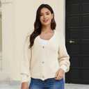 Women's Loose Sweater Button Soft V-Neck Long-Sleeved Cardigan Knitted Sweater Warm and Comfortable Coat (XL)