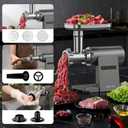 Electric Meat Grinder for Home Use, 2800W Peak Power, Heavy Duty Metal Body with Auto-Reverse, 2 Blades & 3 Grinding Plates, Sausage Stuffer & Kibbeh Kit, Easy Clean