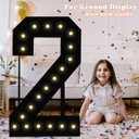 4FT Marquee Light Up Numbers, Black Giant Marquee Number Big Mosaic Number for 25th Birthday Party Decorations Backdrop 25 Anniversary Decor, Pre-Cut Frame Large Number 25