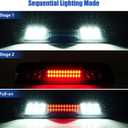 Third 3rd Brake Light for 2009-2017 Dodge Ram 1500/2010-2017 Dodge Ram 2500 3500, Sequential LED High Mount Stop Cargo Light, Rear Center Cab Tail Lights LampSmoke