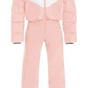 Haloumoning Girls One Piece Snowsuits Kids Puffer Waterproof Hooded Ski Suits Coveralls Winter Jumpsuits 5-14 Years (11-12 Years, Red)