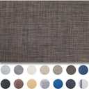 Placemats Set of 12 - Easy Clean Woven Vinyl Placemats for Dining Table, Indoor/Outdoor Place Mats, Washable PVC Table MatsBlack/Brown