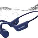 Swimming Headphones,IPX8 Waterproof Bone Conduction Headphones,32GB Memory Open Ear Headphones with Mic, Wireless Earphones Underwater Sport Earbuds for Workout Running Cycling Gift (Blue)