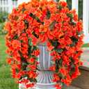 Bougainvillea Artificial Hanging Flowers Plants for Outdoors Decoration, 2pcs Fake Flowers Silk Bougainvillea Vines Realistic UV Resistant Faux Flowers for Outdoor Planters Porch Patio Gardens, Orange
