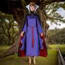 Queen Witch Costume Women Cosplay Dress Accessories Crown Cloak Belt Fairy Snow Robe Adult (X-Large, Purple)