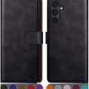SUANPOT Compatible with Samsung Galaxy A16 5G Wallet case with RFID Blocking Credit Card Holder,Flip Book PU Leather Protective Cover Women Men for Samsung A16 Phone case Black