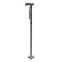 HurryCane Freedom Edition Foldable Walking Cane With T Handle - Enhanced Mobility Support - Patented SteadiGrip Base - Adjustable Height - Lightweight Foldable Design - Black