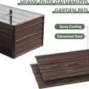 Galvanized Raised Garden Beds 6x3x2FT Outdoor Planter Boxes with Safety Edging and Gloves Metal Garden Bed Kit for Vegetables Flower and Fruits (Brown Wood Grain