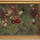 VIYYIEA Gold Framed Canvas Art Prints,12x16Inch, Poppy Field Art Painting, Retro Vintage Decor for Kitchen Bedroom Bathroom Living Room shelf, Farmhouse Country Cottage Floral Picture