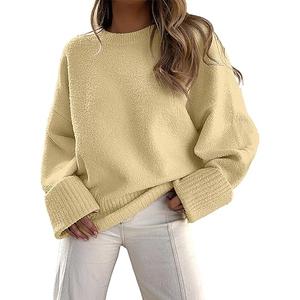 Women's Oversized Sweaters 2025 Long Sleeve Fuzzy Knit Casual Chunky Pullover Sweater Fall Outfits Clothes, Size L
