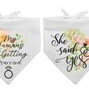 Dog Bandana for Wedding - My Humans are Getting Married She Said Yes Funny Engagement Pet Scarf, Photo Prop Gift for Dog Lovers - Pack of 2 Adjustable