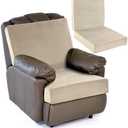 HOMBYS Memory Foam Recliner Chair Cushions for Elderly, 4" Thick Chair Pads with Back Support for Office Chair, Non-Slip Supportive Seat Cushion with Lumbar Pillow (Light Khaki, 21.5" Backrest)