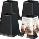 Bed Furniture Risers 6 Inches, Heavy Duty Bed Lifts, Furniture Risers for Bed, Couch, Desk, Sofa, Chair, Table Legs Extenders (Pack of 4, Black)