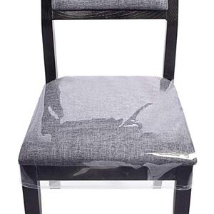 Zipcase 5 Pack Stain, Water and Kitty Scratch Resistant Clear Dining Chair Covers/Slipcovers Chair Protector Waterproof PVC Material, 17”D x 18”W x 4”H with Adjustable Belt Strap,