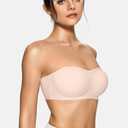 Vertvie Straplss Push UP Bas Seamless Wireless Bandeau Bra Comfortable, Supportive, and Versatile for Everyday Wear (Nude,Medium) (M)