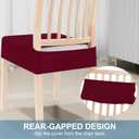 Smiry Stretch Jacquard Seat Covers for Dining Room Chairs Set of 6, Removable Washable Chair Seat Protector Slipcovers, No Rear Covers, Wine Red