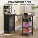 LIVEHOM Manicure Table with Dust Collector & Power Outlets, Nail Tech Desk, 5.35"D x 15.74"W x 47.24"H
