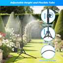Standing Misters for Outside Patio - Adjustable Height Stand Misting system for Cooling Outdoor, 26.5FT Portable Water Mister for Garden Backyard BBQ Party Tanning Pool Beach Cooling & Water Playing