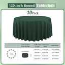 10 Pack Hunter Green Round Tablecloths - 120 Inch, Polyester Table Cover for Round Table, Stain and Wrinkle Resistant Washable Fabric Tableloth, Polyester Tablecloth for Wedding Banquet Parties