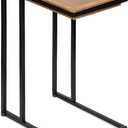 Kate and Laurel Lockridge Industrial Modern Farmhouse Wood and Metal Sofa Foldable Side C-Table, Light Rustic Brown and Black