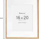 Fun Memories 16x20 Picture Frame, Solid Oak Wood Poster Frames, Modern Photo Frame for Wall 16x20 with 11x14 Mat, High Definition Plexiglass & Wall Hook Included (Beige, 1 Pack)