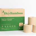 Natural Brown Bamboo Toilet Paper 3-Ply, 36 Rolls (4 Packs of 9) 360 Sheets/Roll (4 Packs, 36 Total Rolls), Soft & Strong, Tree-Free, Plastic-Free, Septic Safe, Non-Toxic, FSC Certified