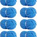 Chunky Yarn for Hand Knitting Soft Jumbo Bulky Fluffy Chenille Yarn for Crocheting Blanket Scarf DIY 8 Pack (Blue, 28yds, 8 Ounces Each)