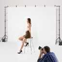 VEVOR Backdrop Stand, 8.5 x 10 ft Adjustable Photo Backdrop Stand Kit, Portable Background with 2 Tripods, Heavy Duty Projector Screen, for Wedding, Photo Video Studio & Party