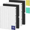 116130 HEPA Replacement Filter H for Winix 5500-2 Am80 Plasmawave Air Purifier,H13 True HEPA High-Efficiency Activated Carbon Filter,2 Combo Set